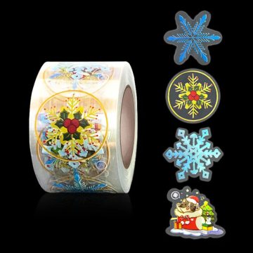 Gold Snowflake Stickers for Christmas Wedding and Party Seals