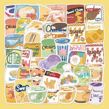 Cartoon Snack Stickers - Wall & Helmet Graffiti Decoration