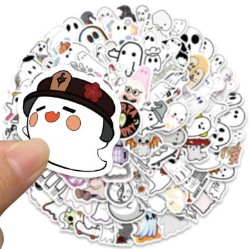 Cute Ghost Stickers - Funny Cartoon Decals for Scrapbook, Skateboard, Notebook, Fridge