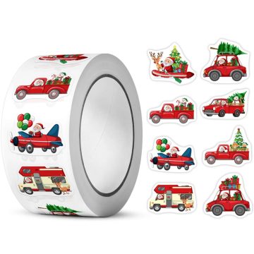 Santa Claus Transportation Stickers Christmas DIY Labels for Gifts and Holiday Decoration