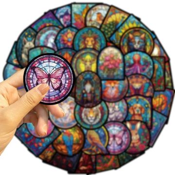 Stained Glass Graffiti Decals for Car Guitar Motorcycle Refrigerator