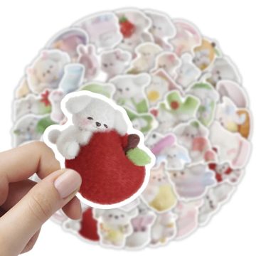 Plush Puppy Stickers - Cute Dog Cartoon Decals
