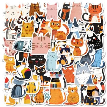 Japanese Cat PVC Sticker - Aesthetic Stationery for Scrapbooking School Decor