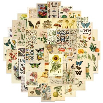 Retro Butterfly Flower Stickers - Vintage Graffiti Decals for Motorcycle Luggage