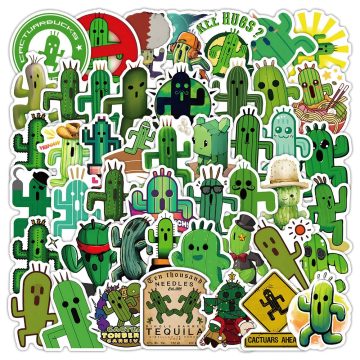 Funny Cactus Stickers - Personified Cartoon Decals