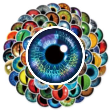 Trendy Cartoon Horror Eyeball Graffiti Sticker for Helmet Cup DIY Waterproof