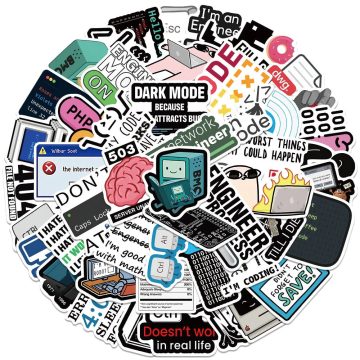 Programmer Ape MEME Stickers - Funny Cartoon Waterproof Decals for Skateboard Fridge Car