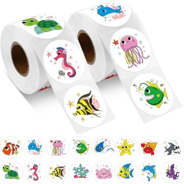 Under the Sea Birthday Stickers Ocean Animal Reward Labels for Kids