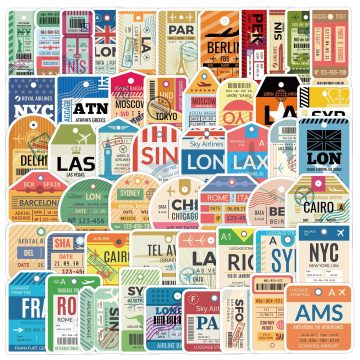 Vintage Boarding Pass Air Ticket Stickers for Travel Luggage Guitar
