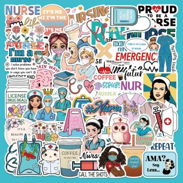 Cartoon Medical Staff Stickers for Helmet, Wall, DIY Decoration