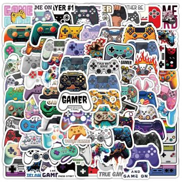 Joystick Gamepad Cartoon Stickers - Waterproof DIY Decals for Devices