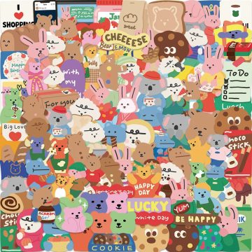 Bear Waterproof Vinyl Stickers for Kids and Tech Accessories
