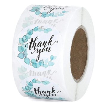 Flowers Thank You Sticker Labels Round Reward Stickers Wedding Party Decor Envelope Seals Stationery