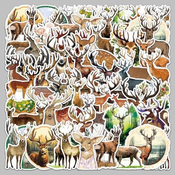 Cartoon Deer Stickers for Helmet, Wall, DIY Decoration