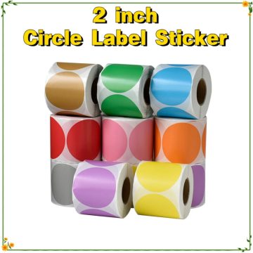 Round Direct Thermal Stickers - Waterproof Adhesive Labels