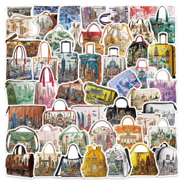 World Famous City Landmark Stickers for Travel Luggage Bike