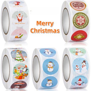 Christmas Holiday Stickers Snowflakes Xmas Gift Label for Envelope Box Decor
