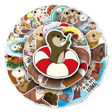Cute Animal Otter Masking Stickers - Japanese Stationery for Scrapbooking School Supplies