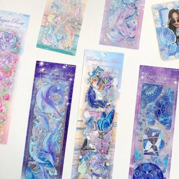 Jellyfish Rose Butterfly Laser Stickers - DIY Scrapbooking & Journaling