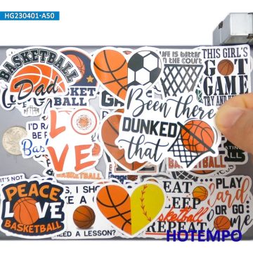Funny Basketball Pattern Stickers for Scrapbooks and Kids