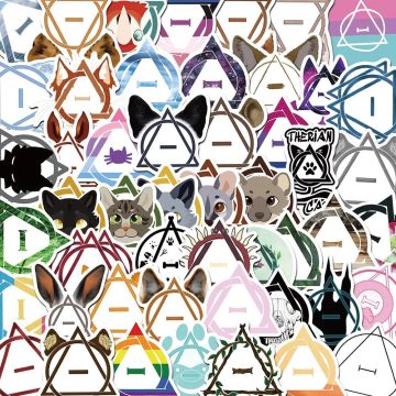 Therian Symbol Cartoon Waterproof Stickers for Diary Guitar Bike