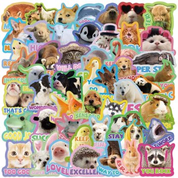 Animal Aesthetic Stickers PVC Waterproof Decals for Scrapbooking Supplies