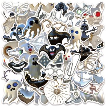 3D Horror Ghost Skeleton Stickers for Bike, Fridge, and Toys