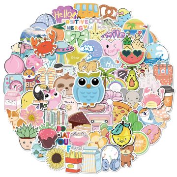 VSCO Cute Cartoon Stickers for Girls - Trendy DIY for Notebook Phone Motorcycle Bicycle Laptop