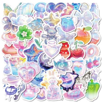 Creative Cartoon Liquid Metal Graffiti Stickers for Helmet, Wall, and DIY Decoration
