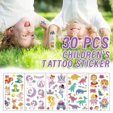 Childrens Temporary Tattoo Stickers Unicorn, Animal, Cartoon