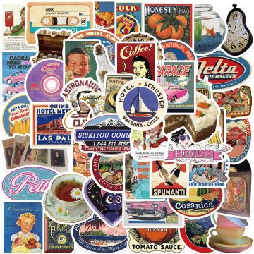 Cartoon Retro Stickers for Helmet, Skateboard, Guitar, Mobile Phone, Refrigerator Personalized Graffiti