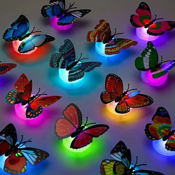 3D LED Butterfly Night Light Stickers Wall & Garden Glow Decor