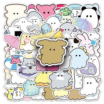 Kawaii Obakenu Ghost Stickers - Cute Cartoon Decals