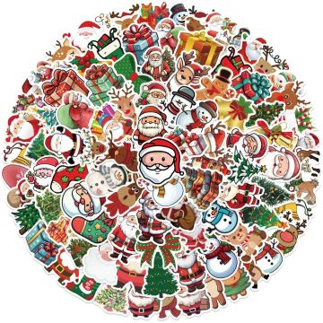 Merry Christmas Santa Claus Stickers for Window Decoration
