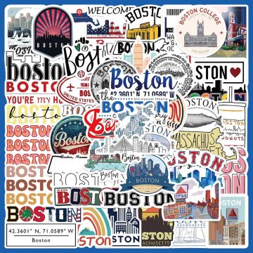 Boston Quote Stickers for Helmet, Wall, DIY Decor