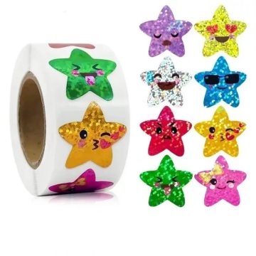 Glitter Star Stickers for Kids School Teacher Reward Party Decor Small Business Label Scrapbooking