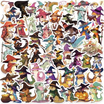 Magic Gecko Lizard Cartoon Animal Stickers Skateboard Laptop Scrapbook