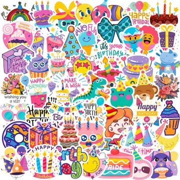 Happy Birthday PVC Sticker - Aesthetic Scrapbooking Korean Stationery for Kids