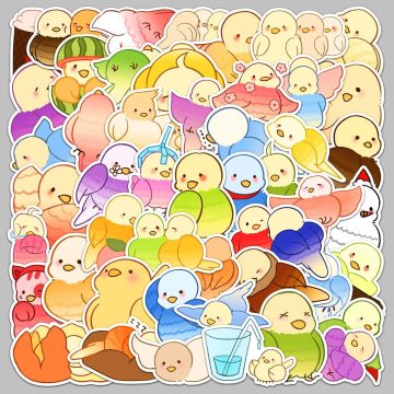 Cute Bird Graffiti Stickers for Helmet, Wall, DIY Decoration