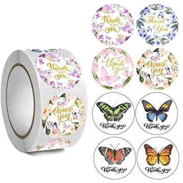 Thank You Butterfly Stickers for Wedding and Envelope Decoration