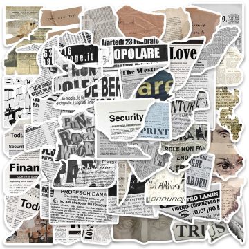 Classic Text Fragments Aesthetic Stickers for Luggage, Phone, Guitar, Diary, Laptop, and Kids Toys