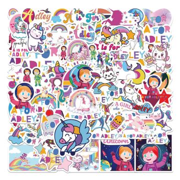 Unicorn A for Adley Game Stickers - DIY Graffiti Decals for Phone Luggage Skateboard