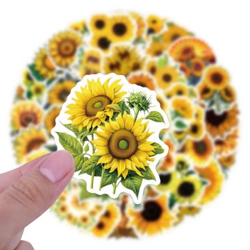 Sunflower Golden Yellow Stickers - Plant Cartoon Decals for DIY Decoration