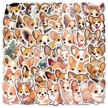 Cute Corgi Dog Stickers for Helmet, Wall, DIY Decoration