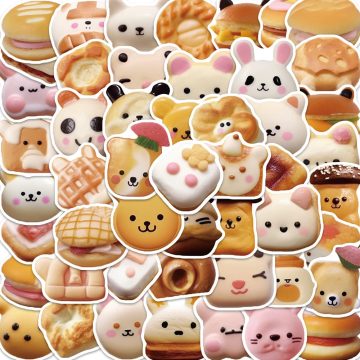 Cookie Animal Funny Stickers - Cartoon Decals for Notebook Guitar Luggage