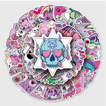 Cute Gothic Halloween Skull Magic Stickers - DIY Laptop Luggage Skateboard Graffiti Decals