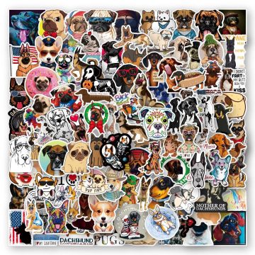 Mix Funny Dog Animal Cartoon Stickers for Kids DIY Laptop Bike Guitar Notebook Phone