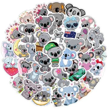 Kawaii Koala Waterproof Stickers for Luggage Cup Scrapbook