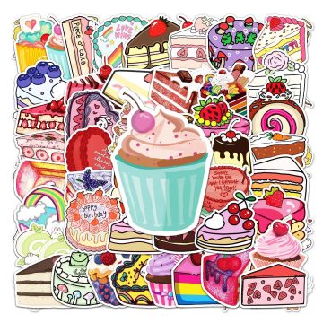 Cake Waterproof Cartoon Vinyl Stickers for Skateboard and Snowboard
