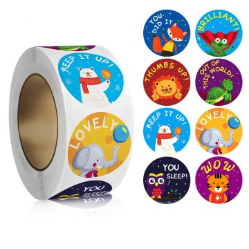 Cartoon Animal Reward Thank You Stickers - Children's Toy DIY Decoration